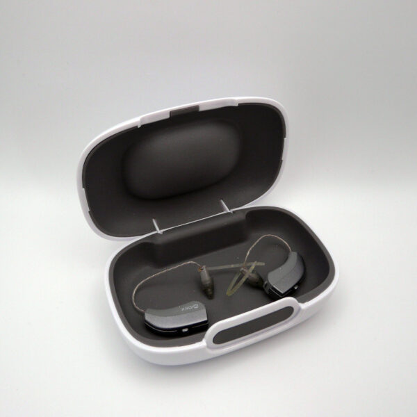 Widex Evoke E-F2 440, refurbished hearing aids, for sale.